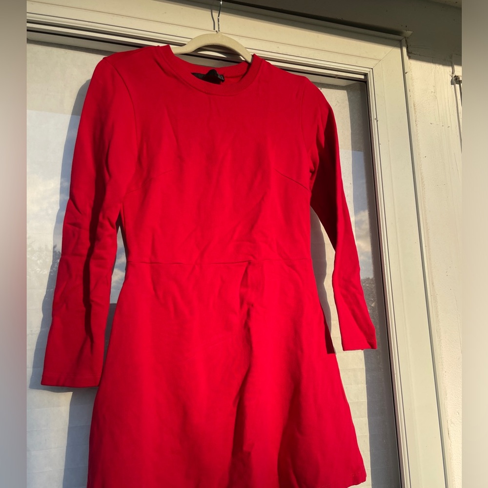 Red sweatshirt dress